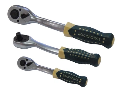 Тріскачка 3/8" (72 зуб.) посилена вигнута з прогумованим руків'ям