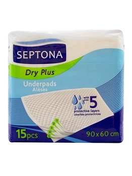 Пеленки влагопоглощающие Septona одноразовые Dry Plus 60*90 15 шт