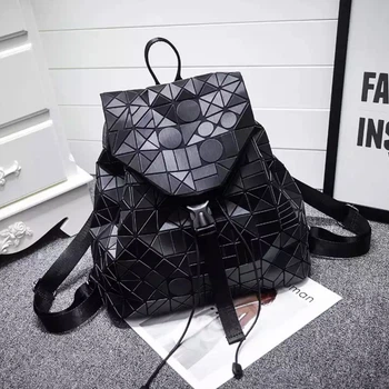 Рюкзак геометрический Асенефа Bao Bao Issey Miyake Черный Матовый (3315-2)