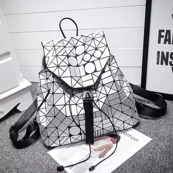 Рюкзак геометрический Асенефа Bao Bao Issey Miyake Серебряный Матовый (3315-3)
