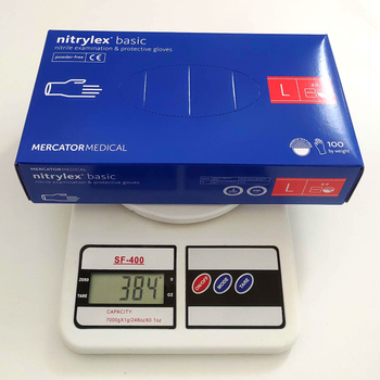 Нитриловые перчатки Nitrylex®, плотность 3.2 г. - PF PROTECT / basic - Синие (100 шт) L (8-9)