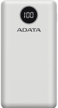 Powerbank ADATA P20000QCD 20000mAh PD 18W USB-C 2xUSB QC 3.0 Biały (PB931040)