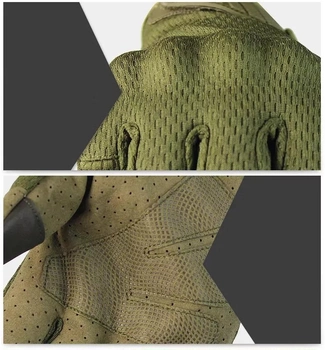 Перчатки тактические FG FQ2023 Зеленый XL полнопалые с защитой на костяшках + сенсорные нашивки