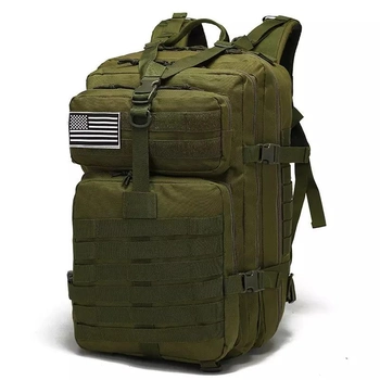 Рюкзак тактичний FG Зелений 45 л із системою підвіски Molle + поясний ремінь