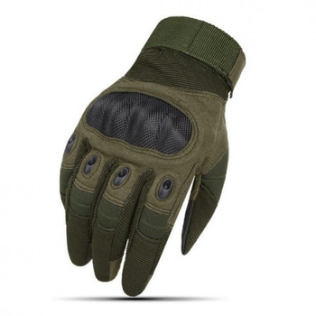 Перчатки тактические FG FQ20T001 Зеленый M полнопалые с защитой на костяшках + сенсорные нашивки