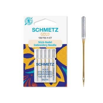 Иглы Gold embroidery SCHMETZ №90 (5 шт.) 130-705ET-90
