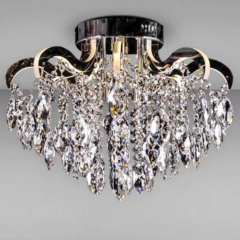 Люстра хрустальная потолочная Light House SR-17037/4+12 CR D650*H400 E27+LED хром