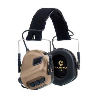 Тактичні шумоподавлюючі навушники EARMOR M31 COY + кріплення на каску з рейками ARC (FAST, TOR-D, ACH, MICH)
