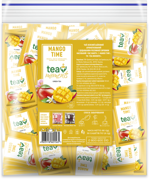 Чай зелений Tea Moments Mango Time зі смаком манго 50 сашетів (4823118601565)