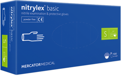 Нитриловые перчатки S (6-7) Nitrylex® PF PROTECT / basic