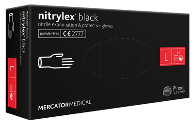 Нитриловые перчатки L (8-9) черные Nitrylex® PF Black