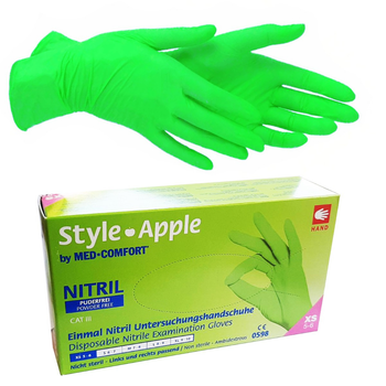 Нитриловые перчатки AMPri Style XS (5-6) салатовые Apple