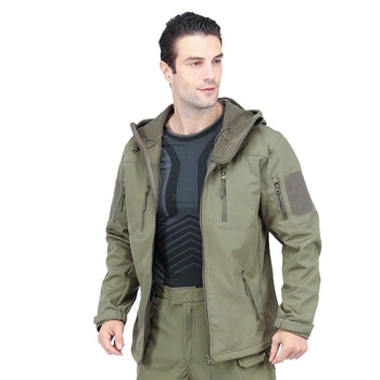 Тактична куртка Lesko A013 Green L вулична утеплена куртка осінь-зима із затяжками через кишені TK_2359