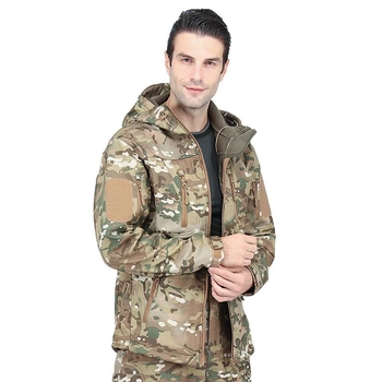 Тактична куртка Lesko A013 Camouflage CP S чоловіча куртка камуфляжна з затяжками коміра TK_2359