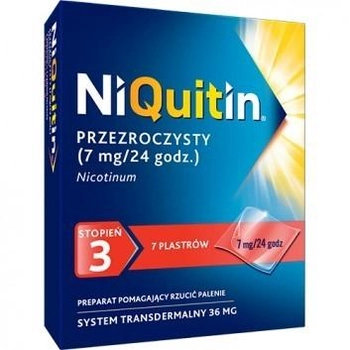 Никотиновый пластырь Niquitin 3 от никотиновой зависимости, 7 шт - 7 мг / 24h