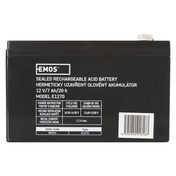 Аккумуляторная батарея Emos B9691 12V 7AH (FAST.4.7 MM) AGM