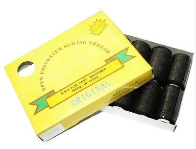 Нитки швейні 777 40/2 чорні (10 котушок), поліестер