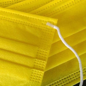 Маски медичні з мельблауном, захисні маски, жовті, паяні Вироблені на заводі Чи не шиті 100 шт/упаковка Колір:
