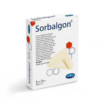 Повязка поглощающая Sorbalgon 5см х 5см 1шт из кальция-альгината (9995985-1/9995987)