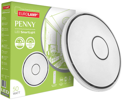 Светильник потолочный с пультом управления ПУ Eurolamp LED Penny T19 50W 3000K-6500K