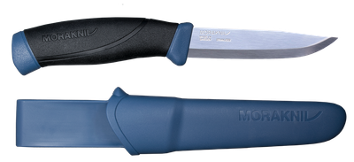 Нож с чехлом Morakniv Companion Navy Blue, stainless steel 13164 Sandvik 12C27, 219 мм, Black-Blue