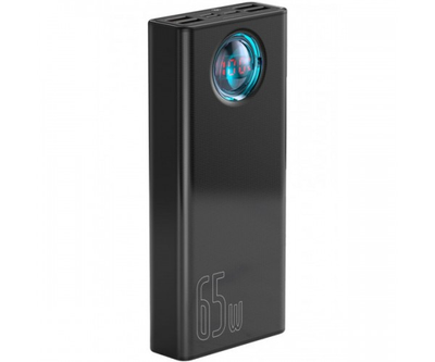 УМБ Baseus Amblight 30000mAh 65W 6A з технологією QC3.0 + PD3.0 повербанк для телефона та ноутбука, швидка зарядка Quick Charge 3.0 Black