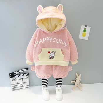 Костюм дитячий Happy animals з кишенею для дівчаток 73см Рожевий (10114)