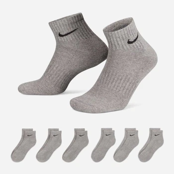 Набор мужских носков коротких хлопковых Nike U Nk Everyday Csh Ankl SX7669-064 42-46 3 пары Серый (195244786848)