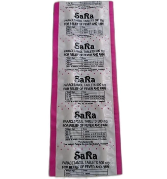Тайський парацетамол SaRa 500 мг. 10 таблеток (8851473006233)
