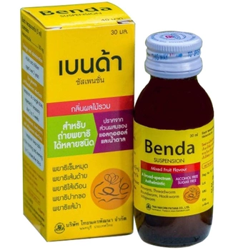 Тайская фруктовая суспензия от глистов для детей от 2 лет Benda 30 мл. Thai Nakorn Patana (8851473007049)