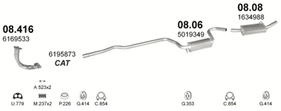 Резонатор POLMO Ford Escort 1.4i kat 85-90/Orion 86-90 Polmostrow (08.06) (Polmo-08.06)