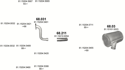 Глушитель POLMO MAN 19.272 16/19 T 4X2 18/89 Polmostrow (68.03) (Polmo-68.03)