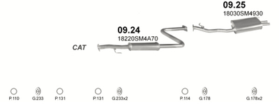 Резонатор POLMO Honda Accord 90-94 2.0i 16V SDN kat Polmostrow (09.24) (Polmo-09.24)