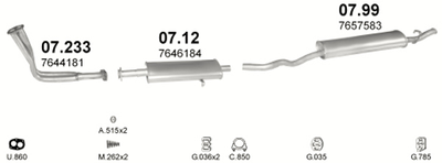 Глушитель POLMO Fiat Tempra 1.4i.e.1.6i.eSDN90-92 Polmostrow (07.99) (Polmo-07.99)