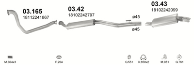 Резонатор POLMO BMW E30 88-93 324TD SDN Polmostrow (03.42) (Polmo-03.42)