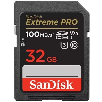 Карта пам'яті SanDisk SD 32GB C10 UHS-I U3 R100/W90MB/s Extreme Pro V30