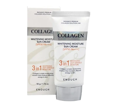 Солнцезащитный крем для лица с морским коллагеном 3в1 Enough Whitening Moisture Sun Cream SPF50 PA+++ Collagen 50 мл 8809605870252
