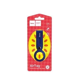 Чохол-брелок для Apple AirTag Hoco Silicone protective shell (Long style) Sapphire-blue