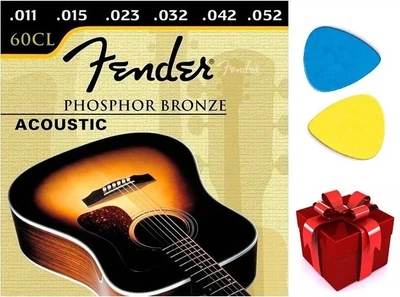 Струни для акустичної гітари Fender 60CL 11-52 (два медіатори в Подарунок)