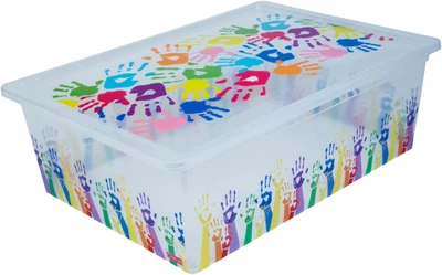 Коробка Qutu LIGHT BOX з кришкою 25 л COLORED HANDS (COLORED HANDS 25л.)