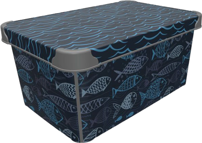Коробка Qutu Style Box Ocean Life з кришкою 10 л Різнобарвна (STYLE BOX с/к OCEAN LIFE 10л.)