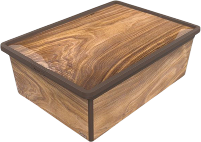 Коробка Qutu Trend Box Wood з кришкою 25 л Коричневий (TREND BOX с/к WOOD 25л.)
