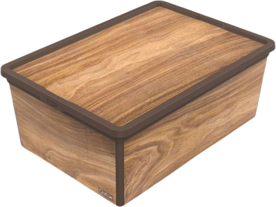 Коробка Qutu Trend Box Wood з кришкою 10 л Коричневий (TREND BOX с/к WOOD 10л.)