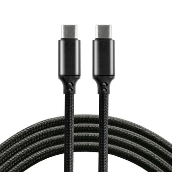 Кабель USB-C to C everActive CBB-1PD5 1m, USB 2.0, PD 5A 100W, Black в оплетке