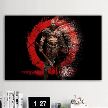 Картина Кратос Бог Войны ,God of War 90x63 см (Код товара: idea69)