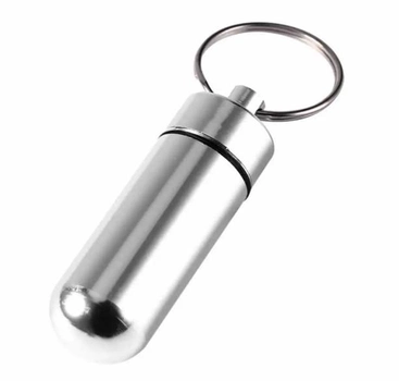 Водонепроницаемый брелок-капсула контейнер для таблеток/ключей (777904914) Серебро