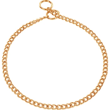 Нашийник для собак sprenger collar round link, кругла ланка 2мм, позолочена сталь, 70 см