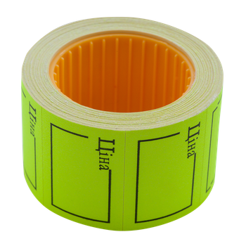 Ценник Buromax 35*25мм ЦІНА (240шт/6м) прямоугольный внешняя намотка желтый (BM.282106-08)