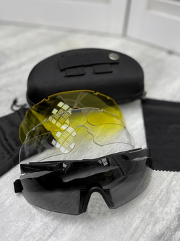 Тактические черные военные очки с сменными линзами PROF Очки для военных Очки для стрельбы