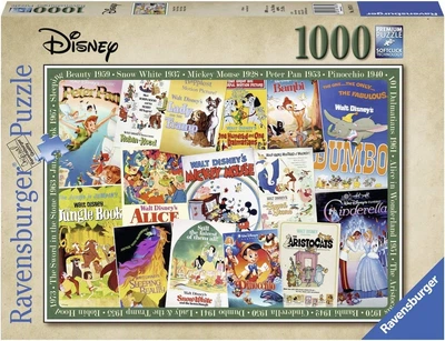 Пазл Ravensburger Disney Старовинні плакати з фільмів Дісней 1000 шт. (‎19874)